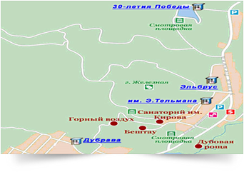 Горящие путевки туры на Железноводск  карта месторасположение